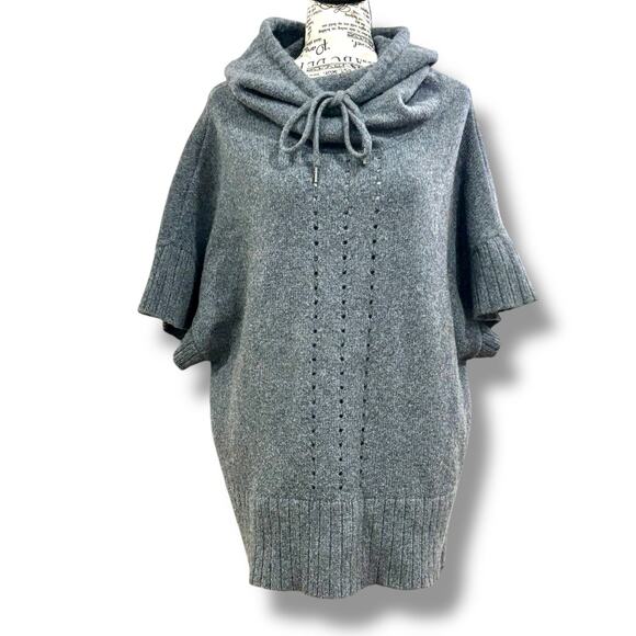Smartwool Size S / M Crestone Gray Merino Wool Chunky Poncho Cowlneck Sweater - Picture 1 of 7